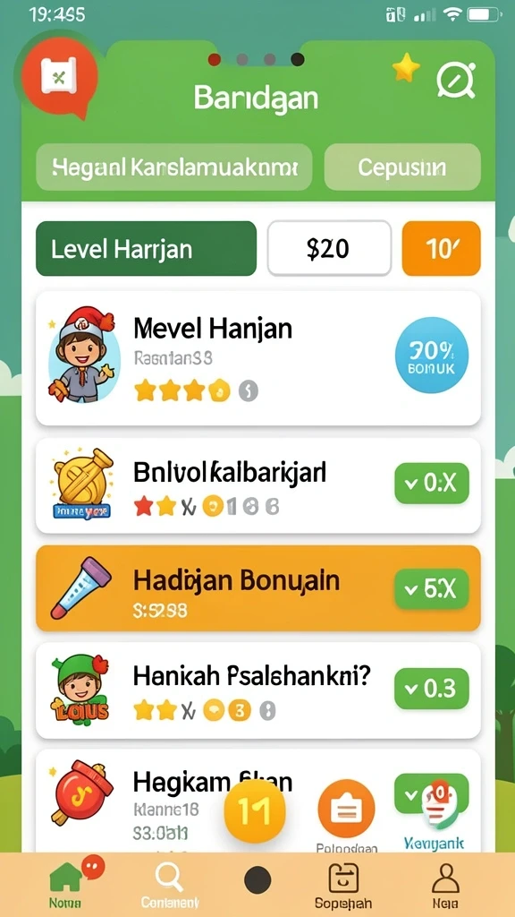 Berbagai permainan menarik untuk dimainkan.