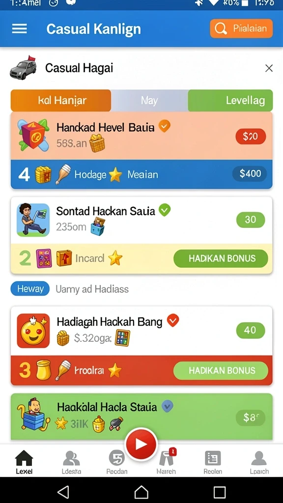 Setiap level menawarkan tantangan yang berbeda.