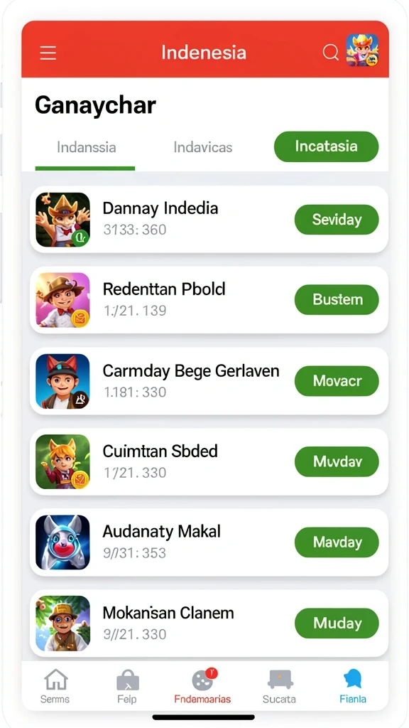 Tampilan menu utama yang menarik dan interaktif.