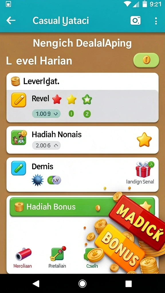 Fitur turnamen dengan hadiah menarik setiap minggu.